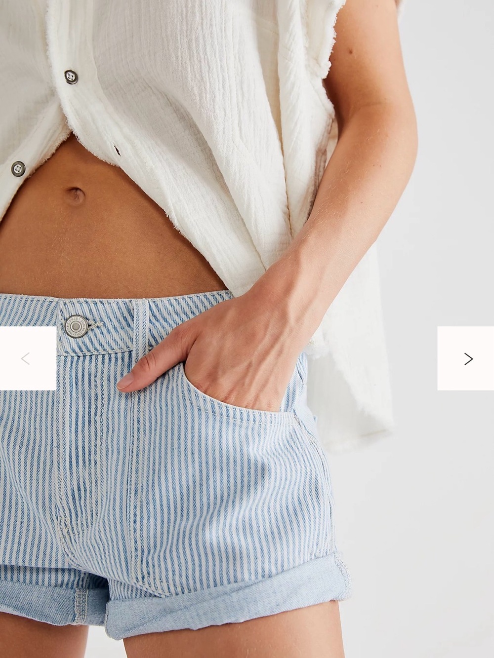 We The Free Beginner's Luck Railroad Stripe Slouch Shorts